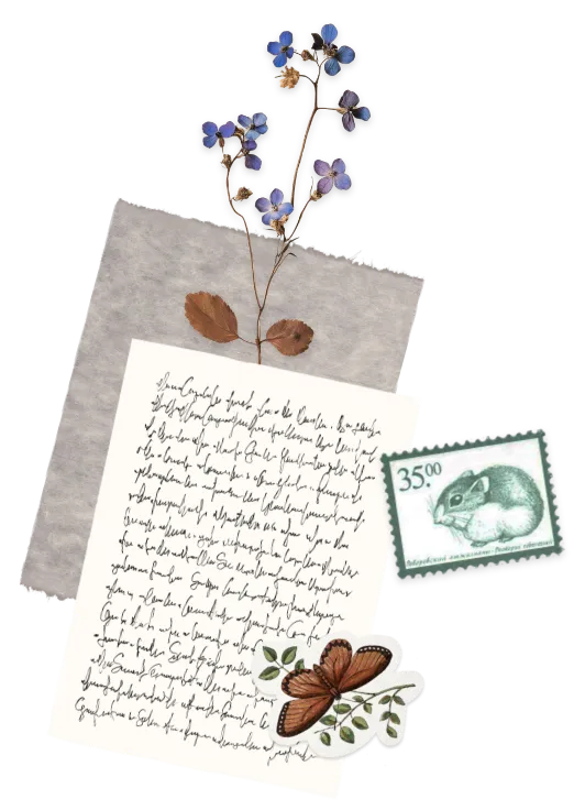 Vintage letters with wax seal